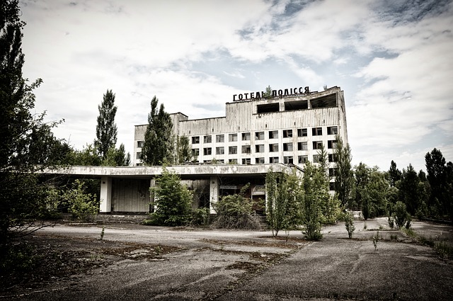 zničený černobyl